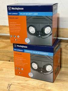 lot 98 image: WESTING HOUSE Lot of 2- 481141-08W Morningside Solar System Pir Flood Lights
