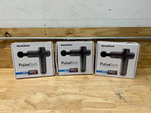 lot 105 image: NORDICTRACK Lot of 3- PulseTech Percussion Therapy Guns