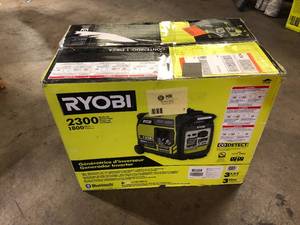 Ryobi 2,300-Watt Recoil Start Bluetooth Gasoline Powered Digital Inverter Generator wCO Shutdown Sensor Customer Return see pictures