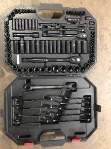 Husky 14 in., 38 in. and 12 in. Drive 100-Position Universal SAE and Metric Mechanics Tool Set (105-Piece)