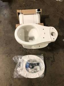 American Standard Reliant 10 in. Rough-In 2-Piece 1.28 GPF Single Flush Round Toilet in White, Seat Included customer return see pictures