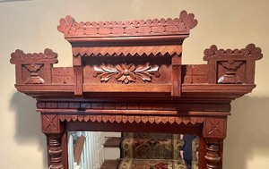 lot 19 image: Victorian East Lake Walnut Carved Wall Mirror