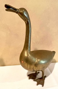 lot 60 image: Two Vintage Brass Ducks from India