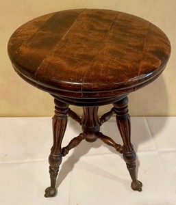 lot 72 image: Vintage Claw Footed Piano Stool