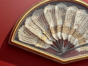 lot 88 image: Antique Victorian Framed Decorative Fan