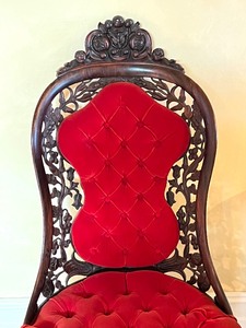 lot 38A image: Victorian Walnut Carved Slipper Chair