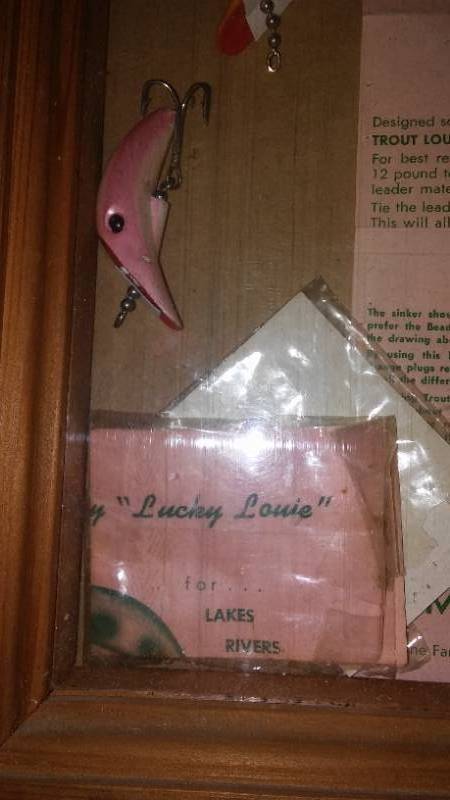 Display Box of Trout Louie by Lucky Louie.