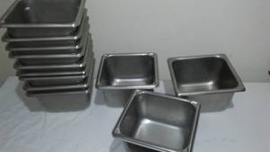 lot 551 image: Stainless Steel NSF Commercial Salad Bar Containers.