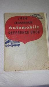 lot 572 image: Branham 1954 Automobile Reference Book.