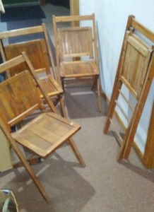 lot 621 image: Antique Folding Chairs (4) Patent date, Feb. 7, 1898.