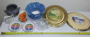 lot 640 image: Vintage Misc. Chimney Covers. New York Ashtrays