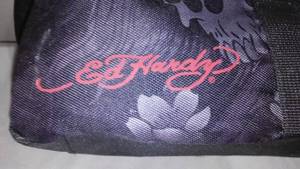 lot 684 image: Ed Hardy Canvas Duffel. NEW with Tags.