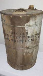 lot 693 image: Antique Turpentine wooden cask.