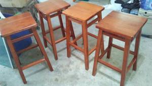 lot 749 image: Wood Barstools (4). Good condition.