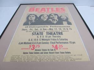 lot 60 image: Original The Beatles Away With Words State Theatre Mpls Concert Poster