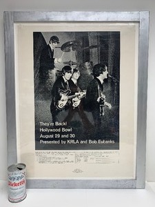 lot 119 image: Original Vintage BEATLES Theyre Back Hollywood Bowl Concert Poster