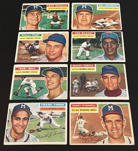 lot 45 image: 1956 Topps Baseball Vintage Card Lot of 8, very solid condition for the age