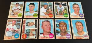 lot 47 image: 1968 Topps Baseball Card lot of 20 vintage cards, includes Twins Dean Chance