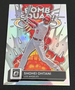 lot 53 image: Shohei Ohtani Silver Prizm - 2022 Optic Bomb Squad # BS-3 Baseball Card