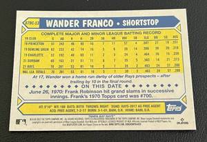 lot 55 image: Wander Franco RC Refractor 2022 Topps Chrome #87BC-13 Baseball Card