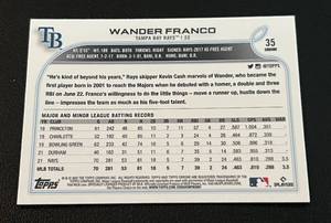 lot 61 image: Wander Franco Chrome RC - 2022 Topps Chrome #35 Rookie Cup Baseball Card