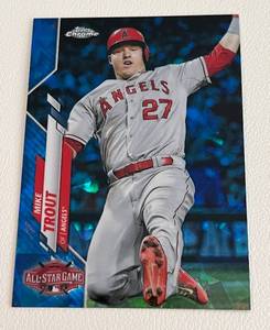 lot 70 image: Mike Trout Sapphire 2020 Topps Chrome All-Star Game #U-4 Baseball Card