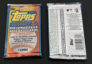 lot 80 image: 2002 Topps 2 Sealded Packs - possible Joe Mauer Rookie Card