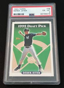 lot 96 image: Derek Jeter RC RSA Graded 6 - 1993 Topps #98 PSA Graded 6 EX-MT Baseball Card