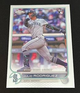 lot 103 image: Julio Rodriguez RC Chrome - 2020 Topps Chrome Rookie Debut # USC-165 Baseball Card