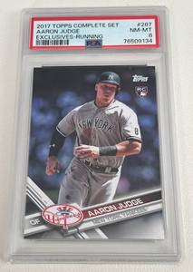 lot 110 image: Aaron Judge RC PSA 8 - 2017 Topps Complete Set Eclusives-Running #287 graded NM-MT Rookie Card