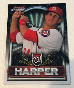 lot 174 image: Bryce Harper RC Refractor - 2011 Bowman Chrome #BCE1 - Rookie Baseball Card