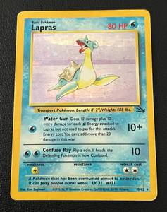 lot 355 image: Lapras Pokemon Holo Card 1062, RARE