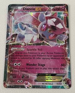 lot 356 image: Diancie EX Pokemon Holo Card 72124