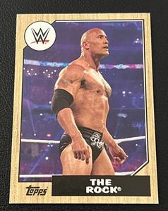 lot 359 image: 2017 Topps Heritage The Rock #9 WWE Card