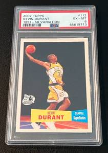 lot 193 image: Kevin Durant RC PSA 6 - 2007 Topps 1957-58 Variation #112 PSA Graded 6 EX-MT Basketball Card