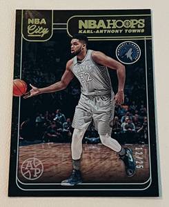 lot 196 image: Karl-Anthony Towns 25 2018-19 Hoops #NBA-14, very rare numbered 1225 only 25 made Minnesota Timberwolves Basketball Card