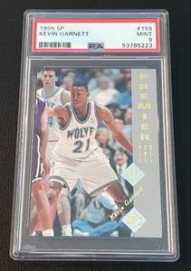 lot 216 image: Kevin Garnet RC PSA 9 Mint - 1995 SP #159 Premier Prospects Minnesota Timberwolves Rookie Basketball Card