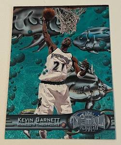 lot 221 image: Kevin Garnett RC 1997-98 Fleer Metal Universe # 109 Rookie Minnesota Timberwolves Basketball Card