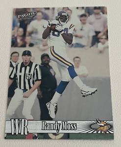 lot 250 image: Randy Moss RC 1998 Pacific #244 Minnesota Vikings Rookie Football Card