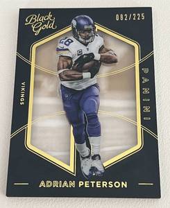 lot 280 image: Adrian Peterson 225 2016 Black Gold #30 - numbered 082225 rare only 225 made Minnesota Vikings Football Card