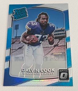 lot 286 image: Dalvin Cook Prizm RC - 2017 Donruss Optic Rated Rookie #193 - Minnesota Vikings Football Card