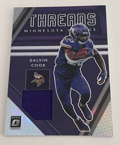 lot 287 image: Dalvin Cook Jersey Relic - 2020 Donruss Optic Threads #DT-DC Minnesota Vikings Football Cad