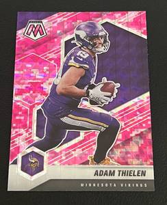 lot 290 image: Adam Thielen Pink Refractor - 2021 Mosaic #133 Minnesota Vikings Football Card