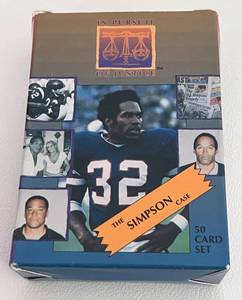 lot 293 image: OJ Simpson In Pursuit of Justice 50 Card Set 1994, complete set
