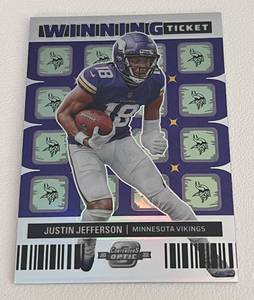 lot 295 image: Justin Jefferson 2022 Contenders Optic Silver #WT-8 Minnesota Vikings Football Card