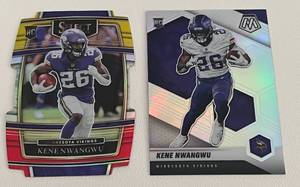 lot 299 image: Kene Nwangwu 2 RC Lot - 2021 Select #74 Die Cut  2021 Mosaic Prizm #334 Minnesota Vikings Rookie Cards
