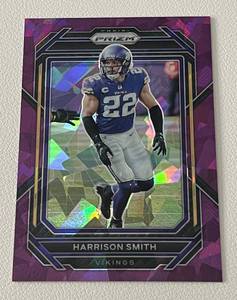 lot 318 image: Harrison Smith Cracked Ice Prizm 225 - 2022 #192 - rare only 225 made, Minnesota Vikings Football Card