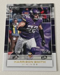 lot 324 image: Harrison Smith 99 - 2017 Playoff 1st Down #52, numbered 5599, very rare only 99 made Minnesota Vikings Football Card