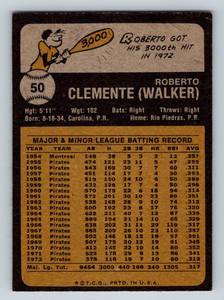 lot 101 image: Roberto Clemente 1973 Topps # 50 Vintage Baseball Card