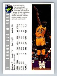 lot 194 image: Shaquille ONeal RC 1992 Classic Draft Picks #1 Rookie Basketball Card